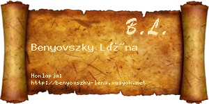 Benyovszky Léna névjegykártya